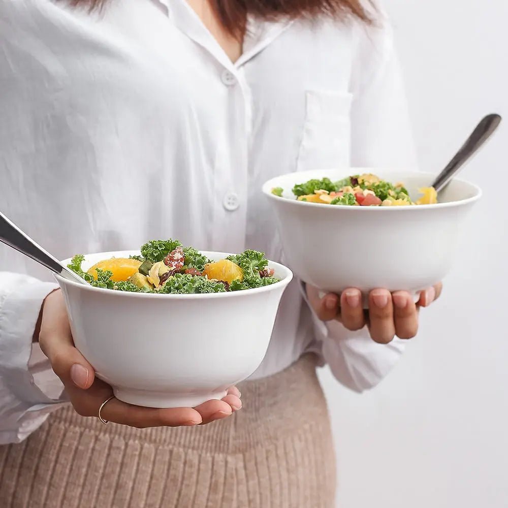 deep bowls for cereal, large cereal bowls, extra large cereal bowl, porcelain cereal bowls, white porcelain cereal bowls