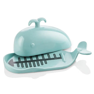 extra large butter dish with lid, butter dish with lid, cute butter dish, blue butter dish, whale butter dish
