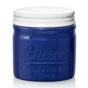 Dark Blue Butter Crock with Lid - Set of 1 - Bakeware
