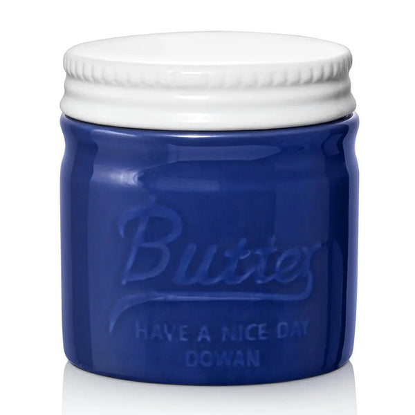 Dark Blue Butter Crock with Lid - Set of 1 - Bakeware