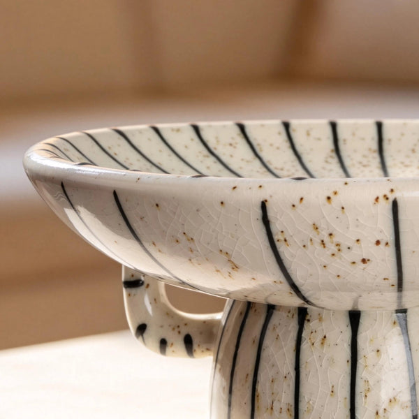Striped Crackle Decorative Bowl - Set of 1