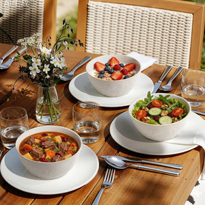 Beige Botanical Soup Bowls - Set of 4
