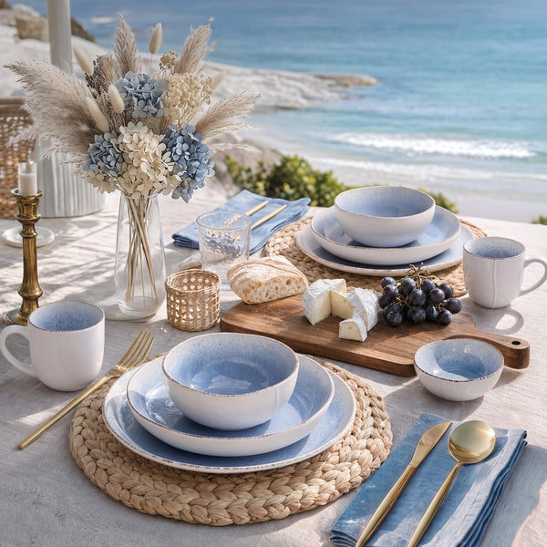 Caymere 6-Inch Coastal Blue Soup Bowls - Set of 4