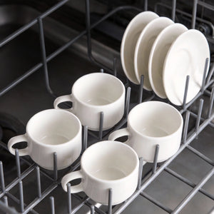 Wedding White Espresso Cups and Saucers - Set of 4
