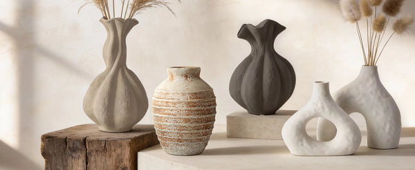 Distressed Embossed Jar Vase - Set of 1