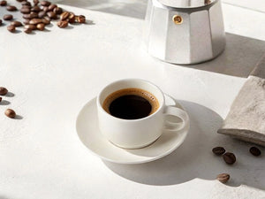 Wedding White Espresso Cups and Saucers - Set of 4