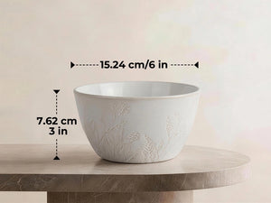 Beige Botanical Soup Bowls - Set of 4