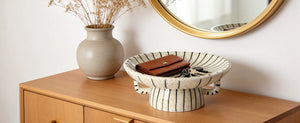 Striped Crackle Decorative Bowl - Set of 1