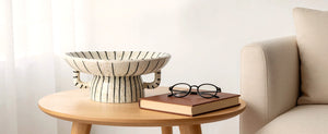 Striped Crackle Decorative Bowl - Set of 1