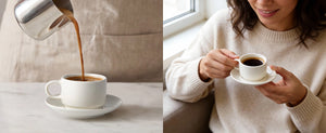 Wedding White Espresso Cups and Saucers - Set of 4