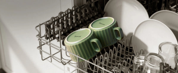 Green Cappuccino Cups and Saucers - Set of 4
