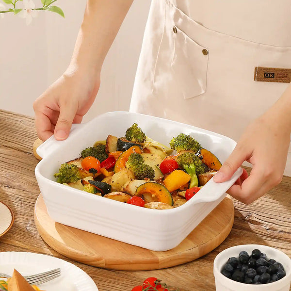 Wedding White Square Baking Dish - Set of 1