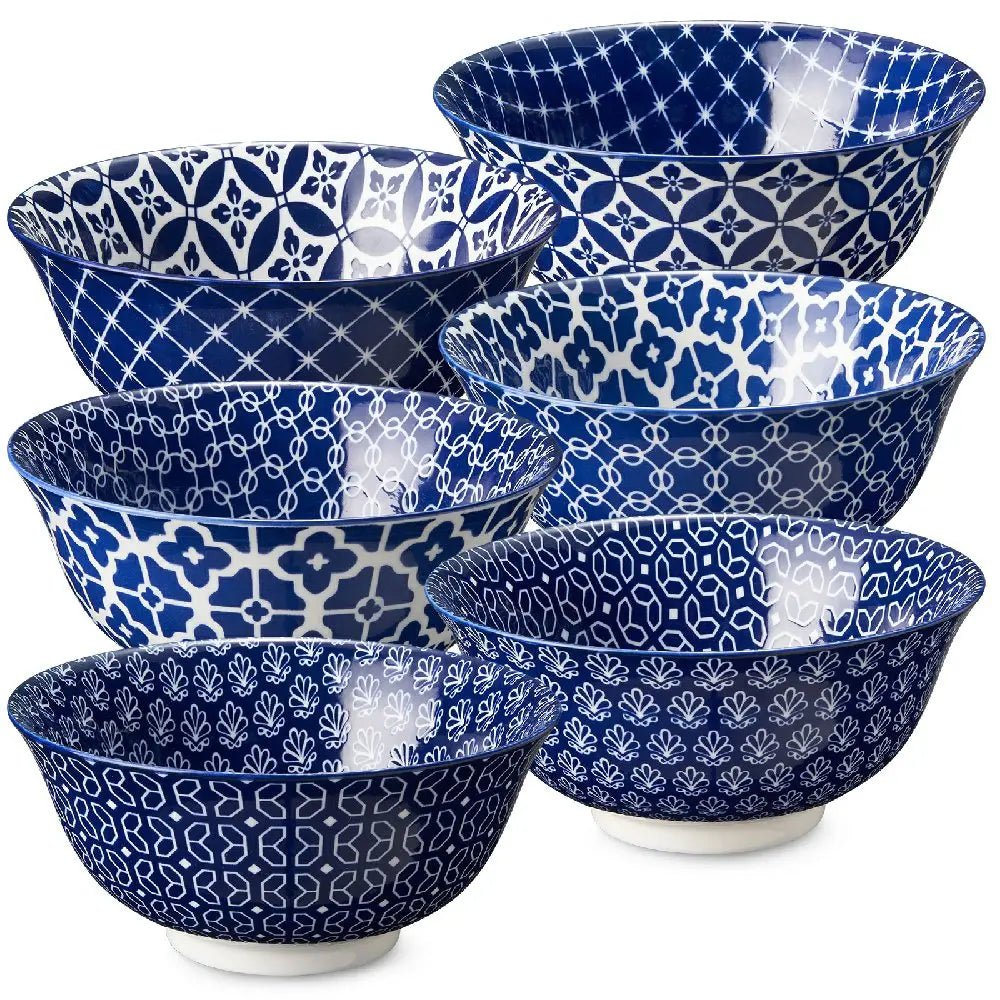 blue cereal bowls, blue and white, cereal bowls, vintage cereal bowls