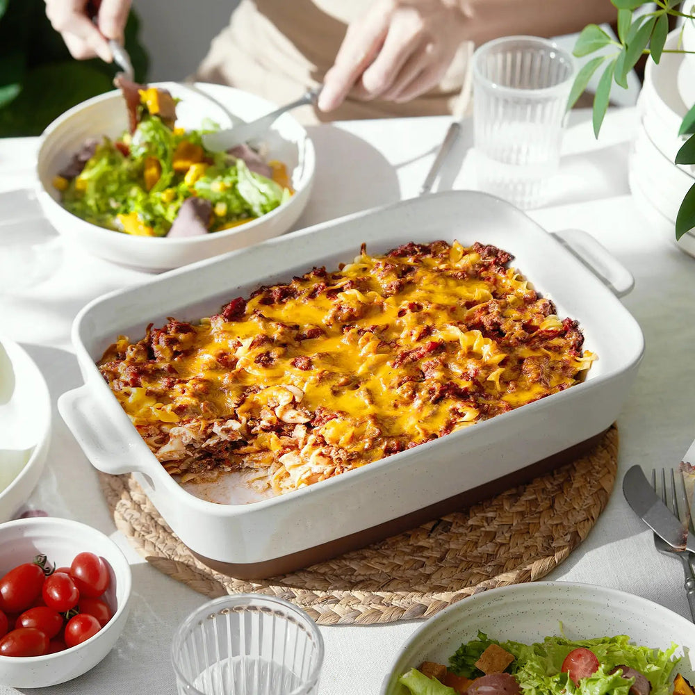 9x13 ceramic baking dish; deep baking dish; handmade ceramic baking dish
