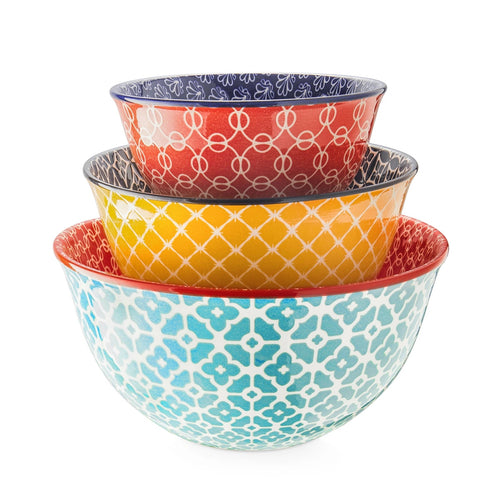 Mosaian Ceramic Mixing Bowls - Set of 3 - Dinnerware