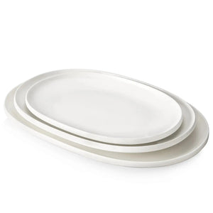 Wedding White Porcelain Oval Serving Platters - Set of 3 - Dinnerware
